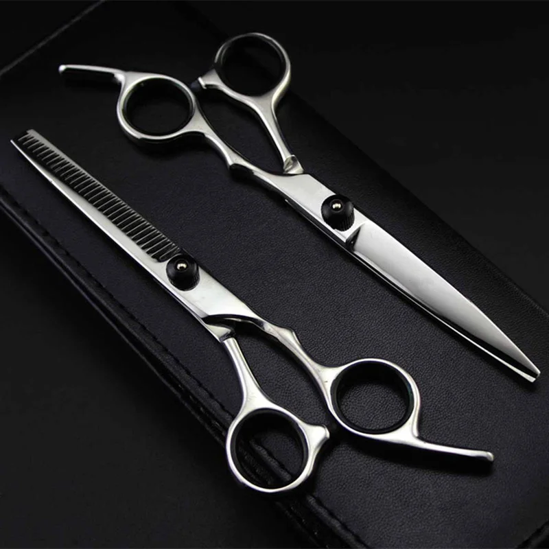 

Professional Japan 4cr 6 inch Black cut hair scissors haircut sissors thinning barber hair cutting shears hairdresser scissors