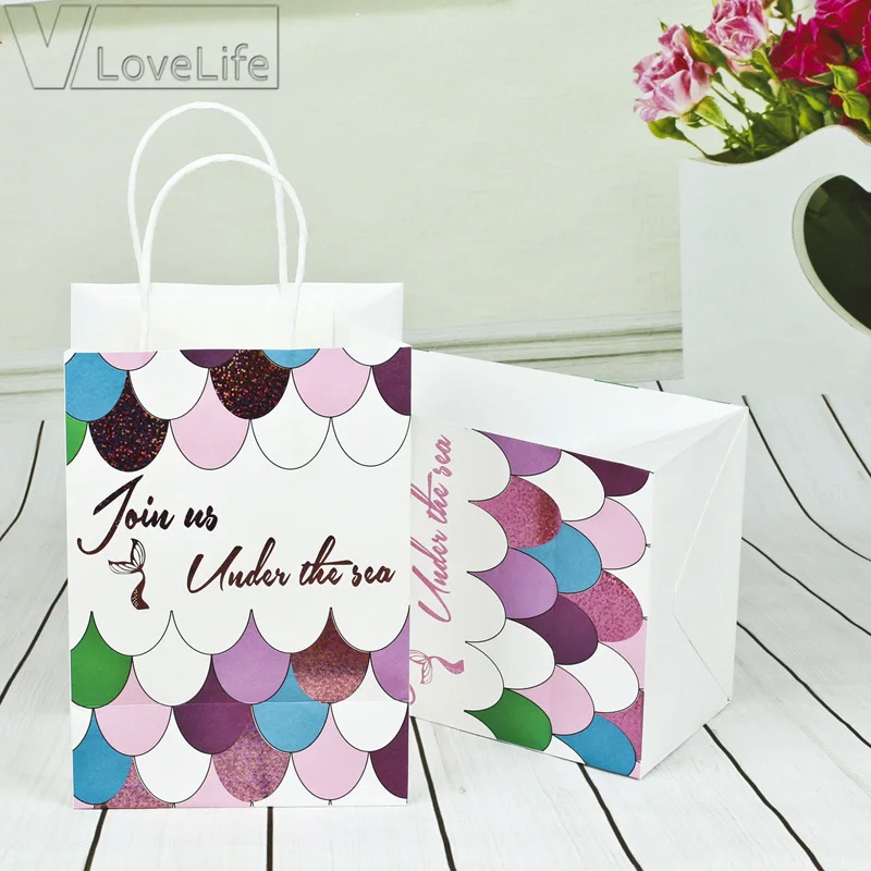 Подарочные сумки русалки предметы для вечеринки сувениры сумка годе с блестками