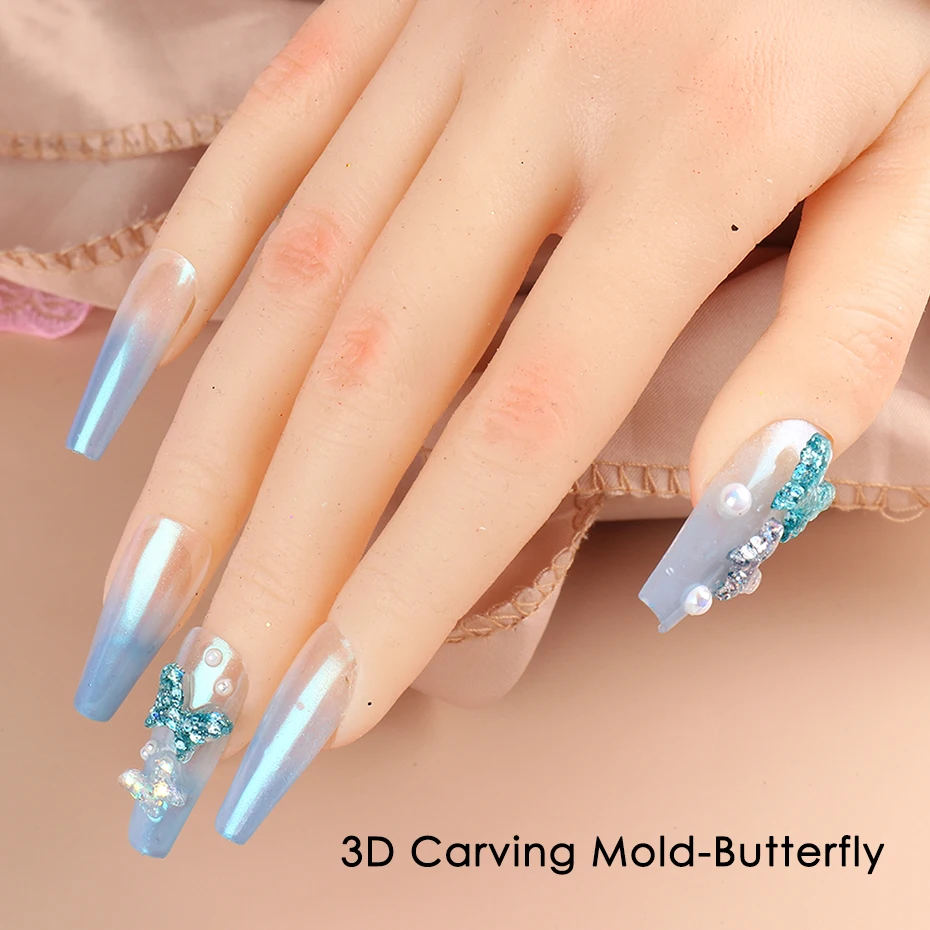 1 шт. силиконовая форма для ногтей 3D дизайн Бант бабочка УФ-гель штамповочная