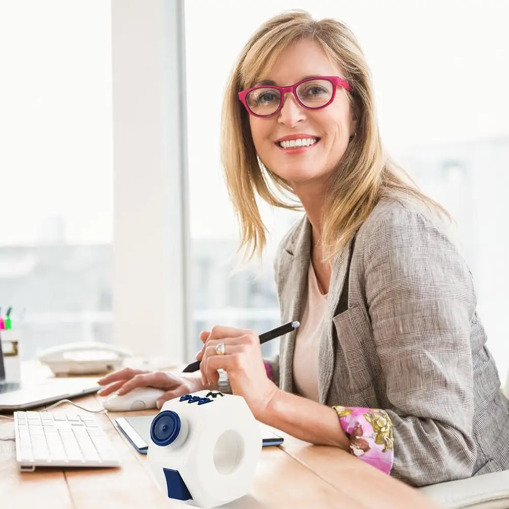 

Plastic Decompression Ring Anti-Anxiety Sensory Cube Toy for Relieving Stress Soothing Focus for ADHD ADD Autism