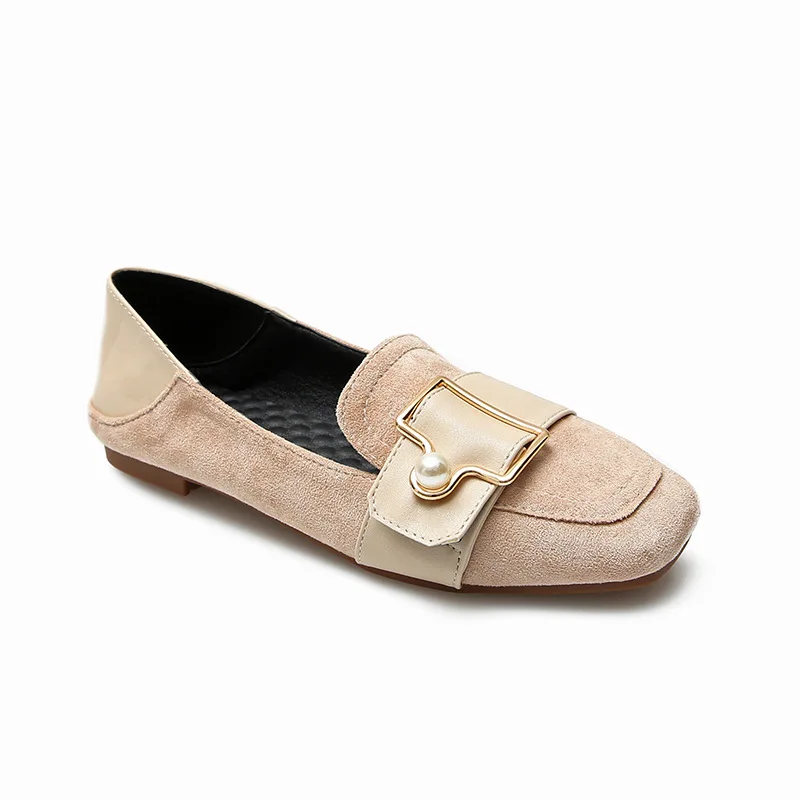 

Fall 2021 Flats Women Single Shoes Fashion Pearl Loafers for Women Lady Shoes Women Summer Zapatos Para Mujer Zapatillas Mujer