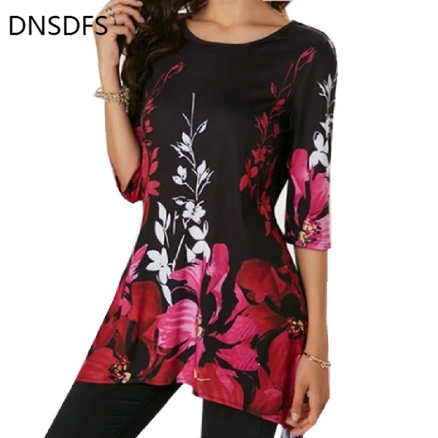 Русская модная леди Повседневные летние рубашки женские 2019 Цветочный Принт