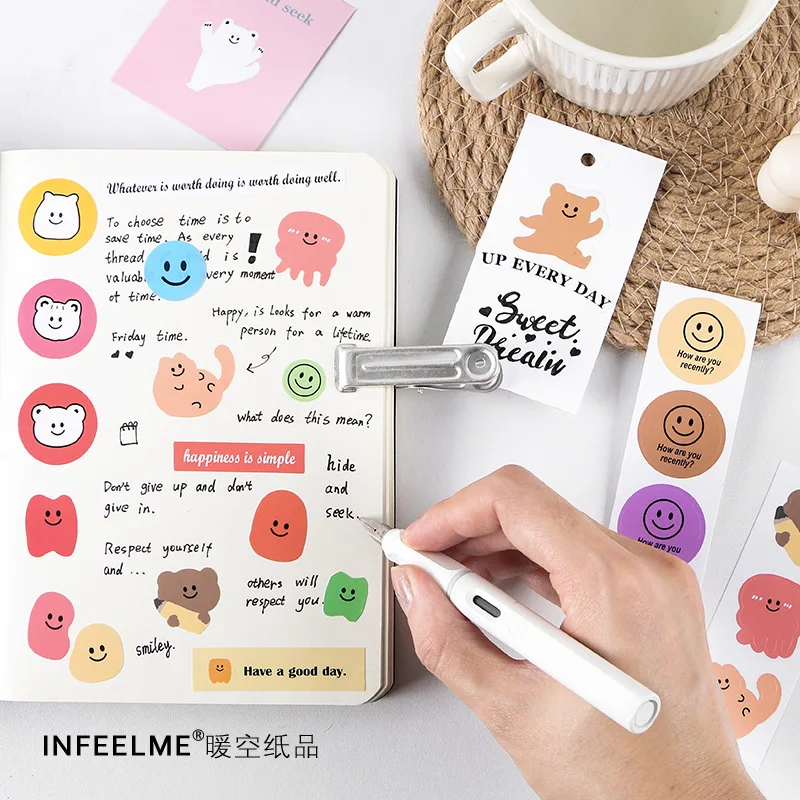 15 шт./лот серия Hello Smile красочные наклейки с улыбающимся лицом для декорирования