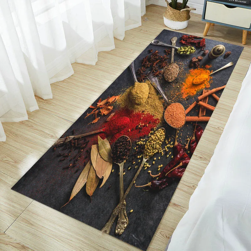 Кухонный ковер с рисунком специй для пола в спальне гостиной прихожей ванной