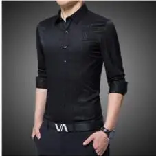 

2018 autumn fashion business leisure slender sleeve shirt youth trend men's shirt DY-235