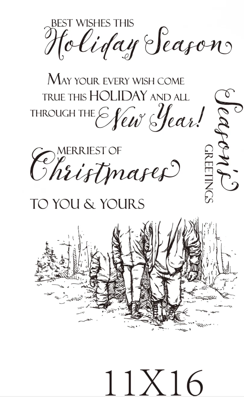 Прозрачный силиконовый штамп/печать на ножках для скрапбукинга своими