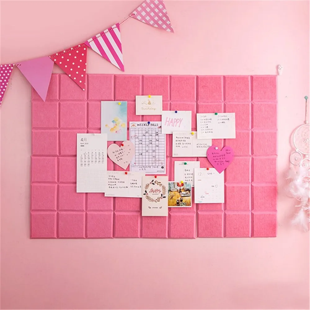 

1pc Nine Square Felt Board Photo Background Wall Stickers Display Board Works Message Board Soundproof Cork Board