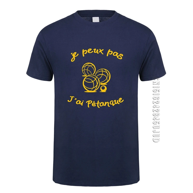 Camiseta de algodón con cuello redondo para hombre, camisa divertida de Petanque francés, regalo de cumpleaños personalizado