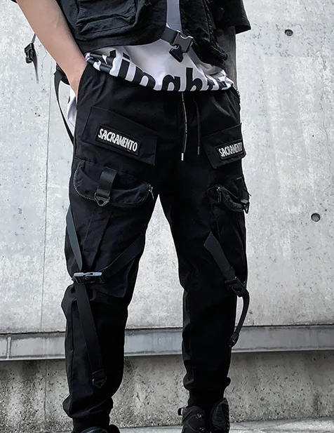 

Men Slim Fit Casual Pants 2021 Harem Harajuku Hip Hop Black Sweatpants