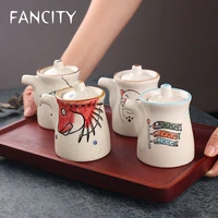 fancity japanese hand painted ceramic seasoning pot seasoning pot vinegar pot soy sauce pot restaurant household seasoning bottl