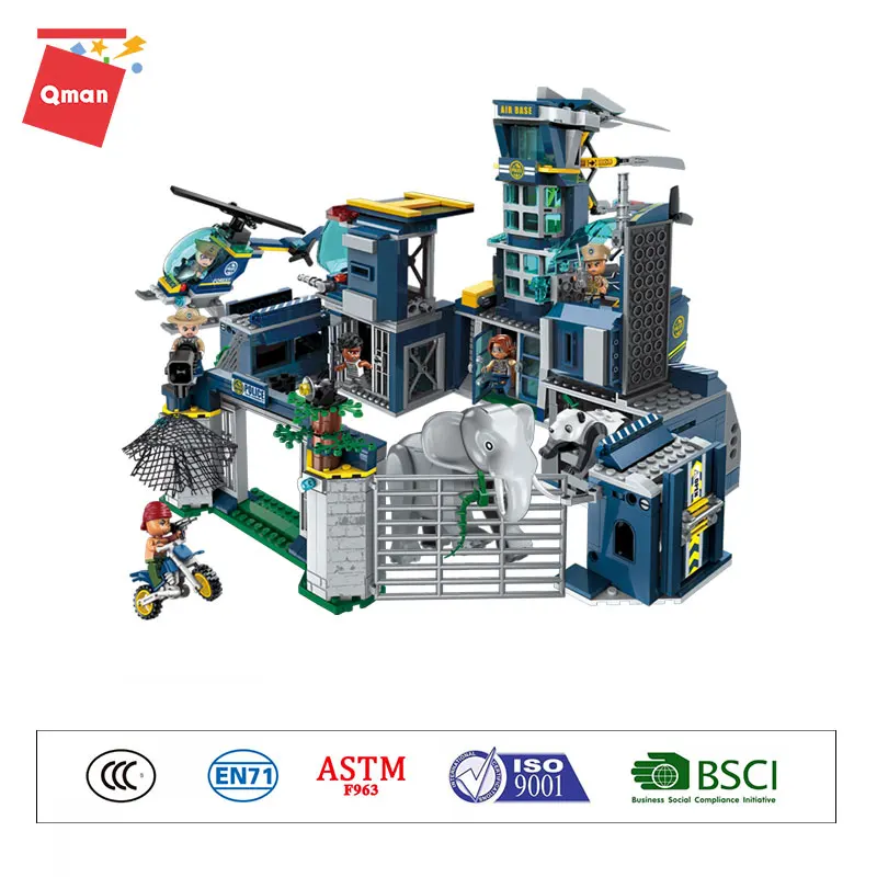 Конструктор QMAN серии городской лес полиция набор блоков Боевая сила внедорожник