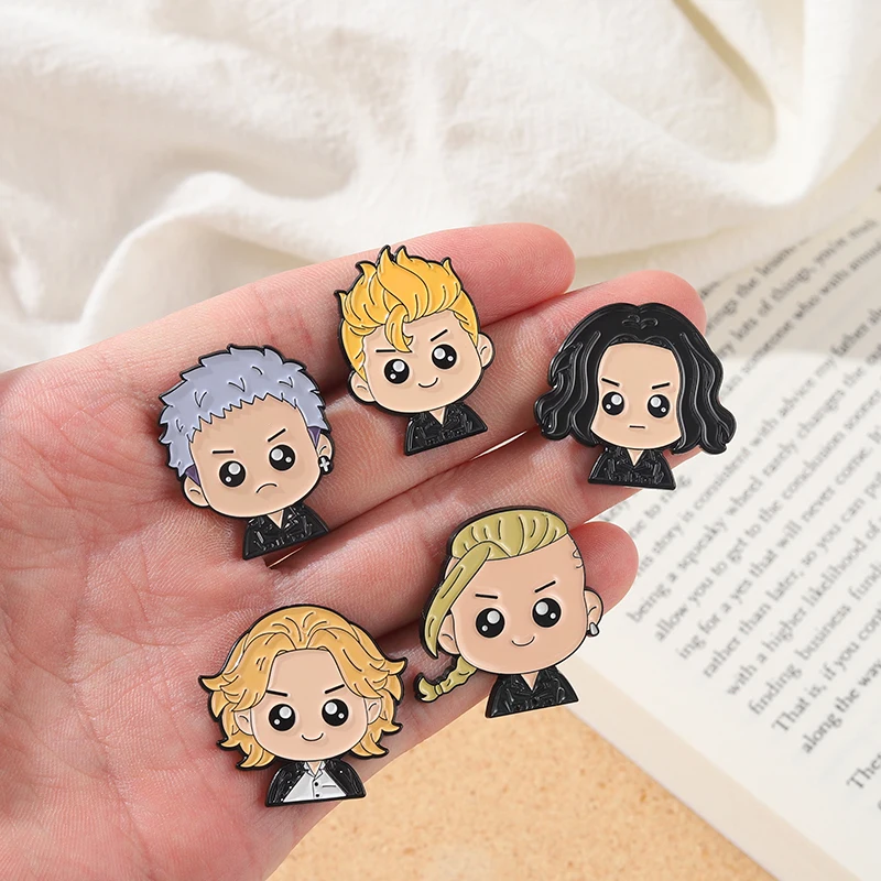 Эмалированная булавка в форме охотника за демонов 5 шт./компл. броши костюма