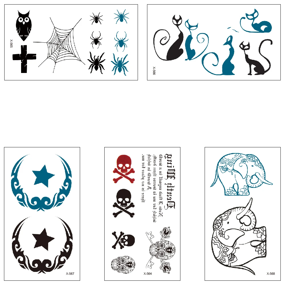 Оптовая продажа 100 шт./лот водонепроницаемый Поддельные Временная татуировка