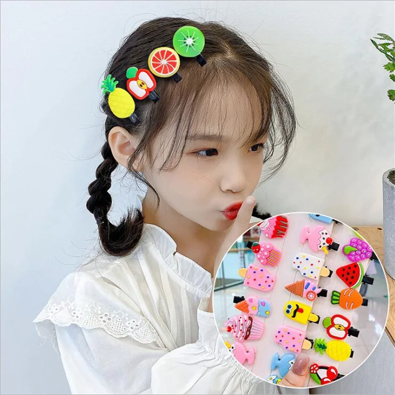 

30Pcs/Lot Kids Hair Accessories Cartoon Flower Hair Clip Princess Barrette Cute Paint Snap Hairclip Headdress Hairpins for Girls