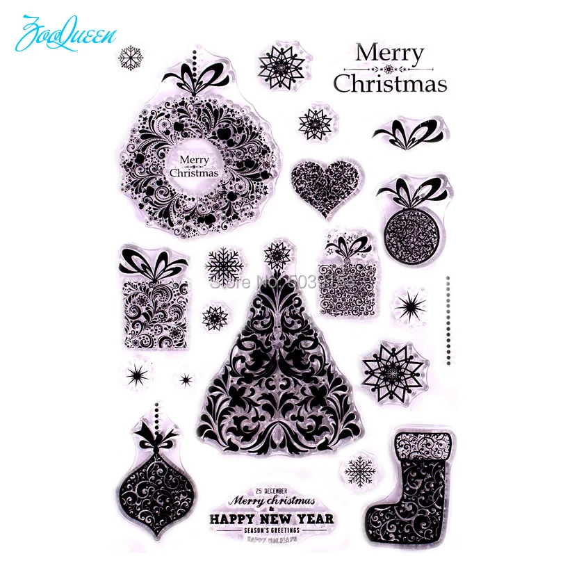 Прозрачные прозрачные штампы в виде гирлянды на дереве для скрапбукинга сделай