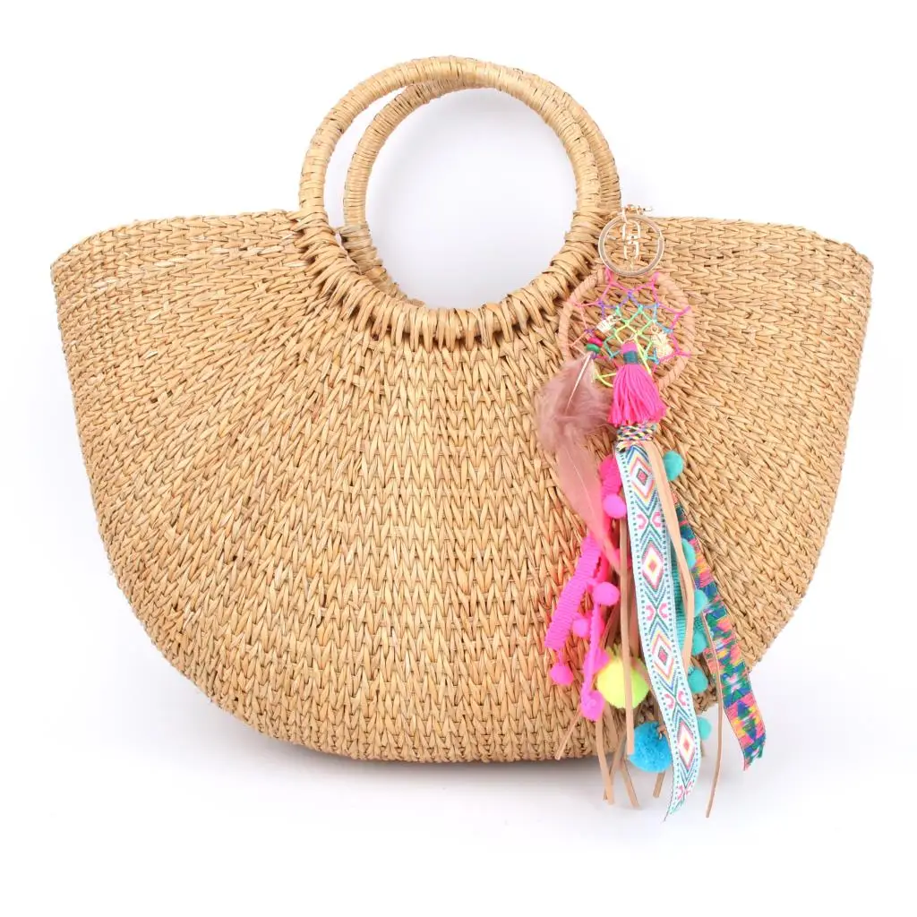 1 шт. винтажный Ловец снов разноцветный длинный брелок с Кистями Boho кожаный женский кошелек сумочка бижутерия для декорирования E2751-E2753