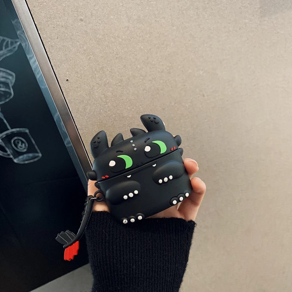 Чехол для наушников AirPods Pro с 3D стереоскопическим рисунком дракона ночной фурии