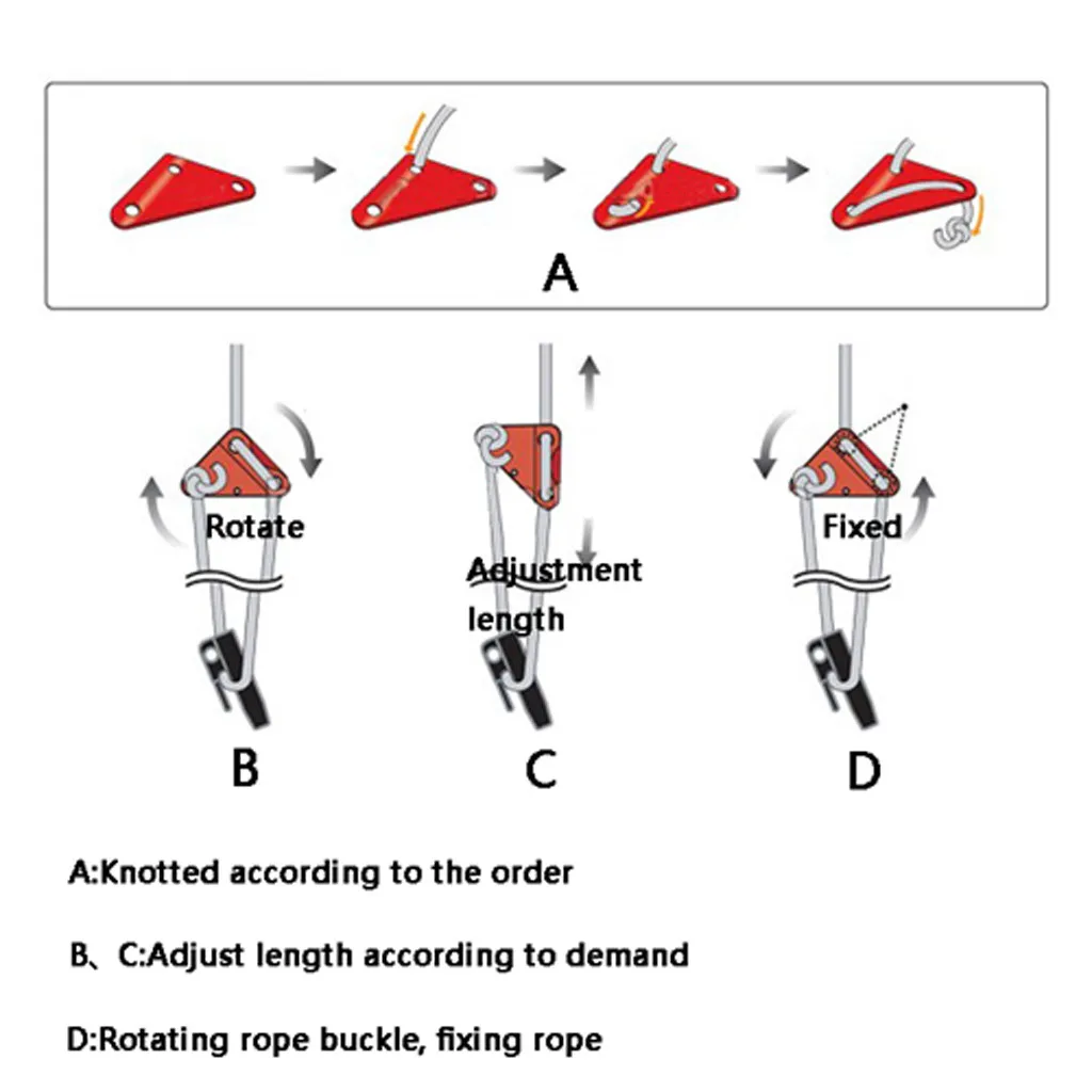 Пряжка для палатки кемпинга фотопалатки Регулируемый Алюминиевый шнур пешего