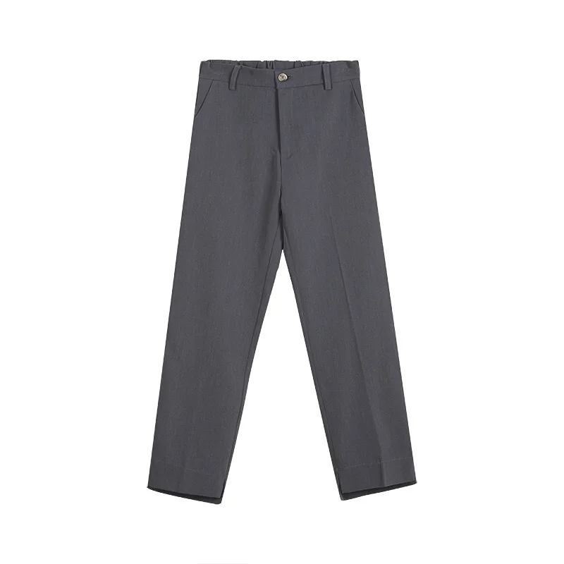 

Split High Waist Summer New Loose Silm Stright Pants for Women 2021 Elegant Office Lady Trousers All-match Casual Bottoms Female