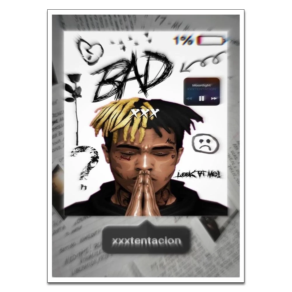 

Hd Print Rapper Singer Canvas Painting Home Decoration Xxxtentacion Poster For Bedroom Wall Art Modular Celebrity Pictures Frame