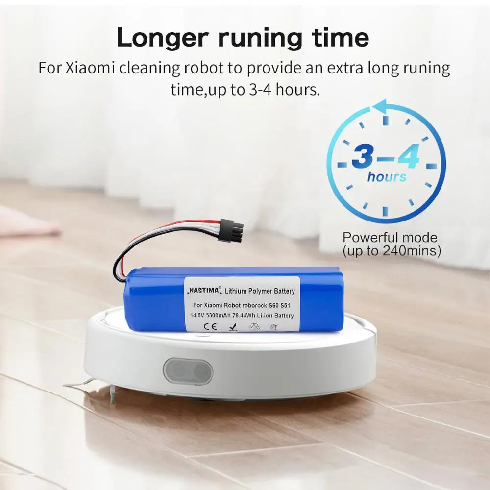 Аккумуляторная батарея для робота пылесоса Xiaomi mijia roborock S50 S51 14 8 в 5300