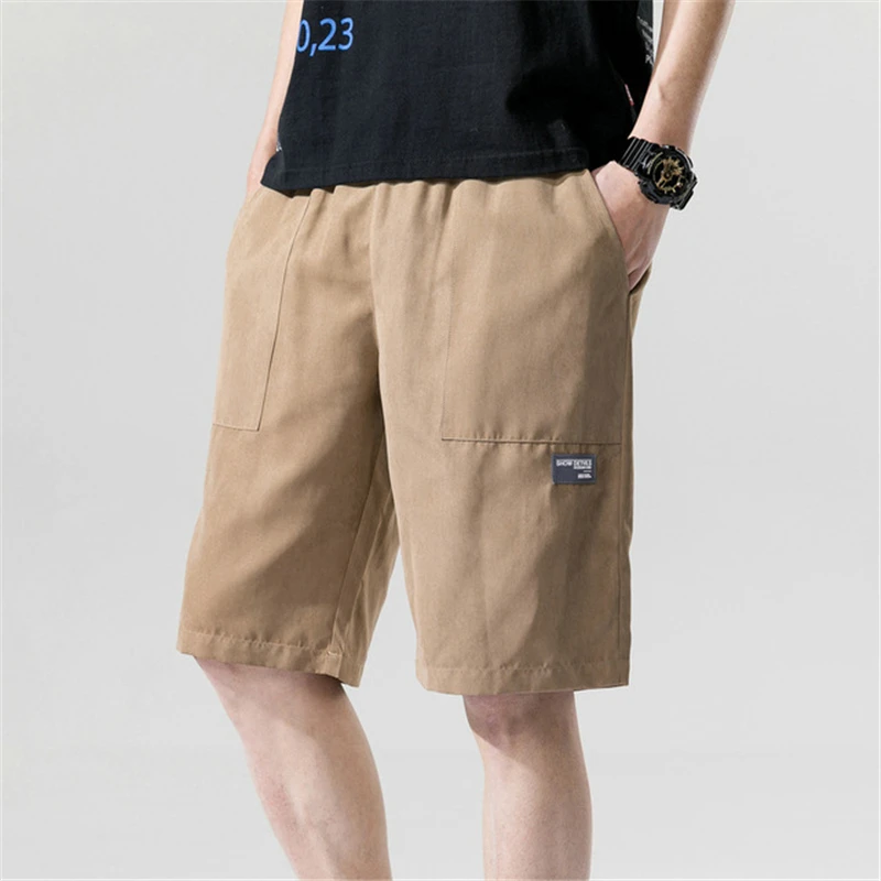

FOJAGANTO Men's Korean Shorts Straight Solid Color Sport Shorts Summer Casual Thin Loose Mens Shorts