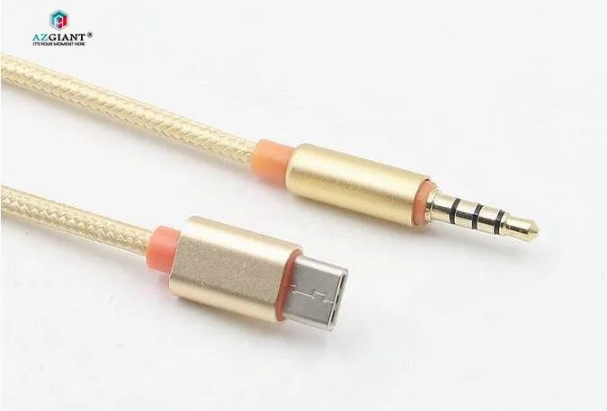 1 м USB Type C аудио кабель Type-C штекер до 3 5 мм автомобильный AUX для Huawei Mate 10 P20 Letv 2 Pro Xiaomi
