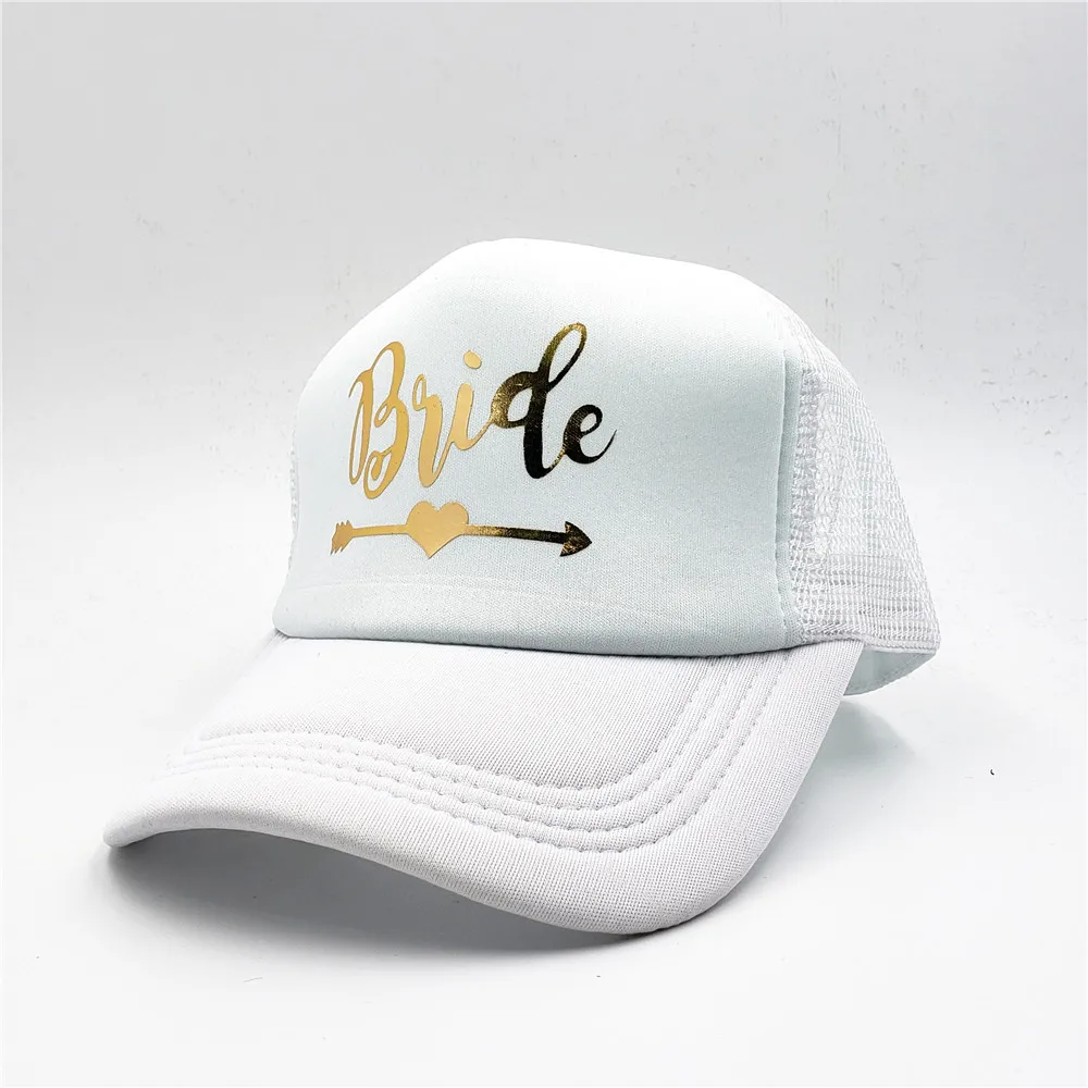 Bride Tribe Bachelorette Snapback Trucker Hat Cap Team Gold Letters Arrow to be Baseball Hats | Аксессуары для одежды