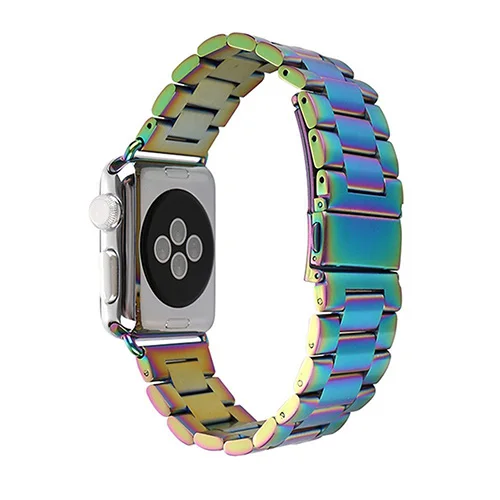 Нержавеющая сталь ремешок для наручных часов Apple Watch 5 4 40 мм 44 мм длина браслета металлические звенья браслет для наручных часов IWatch 1/2/3 ремешок 42 мм, 38 мм, аксессуары для наручных часов - Цвет ремешка: colorful