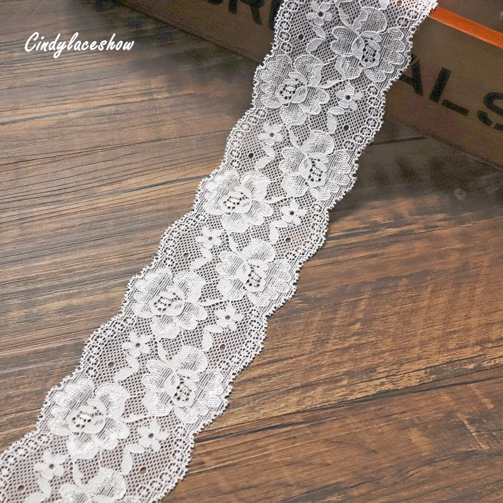 

5 Yards Stretch Elastic Scalloped Lace Trim White Lace Ribbon Band For Sewing Underwear Decor Lace trims Headband Accessories