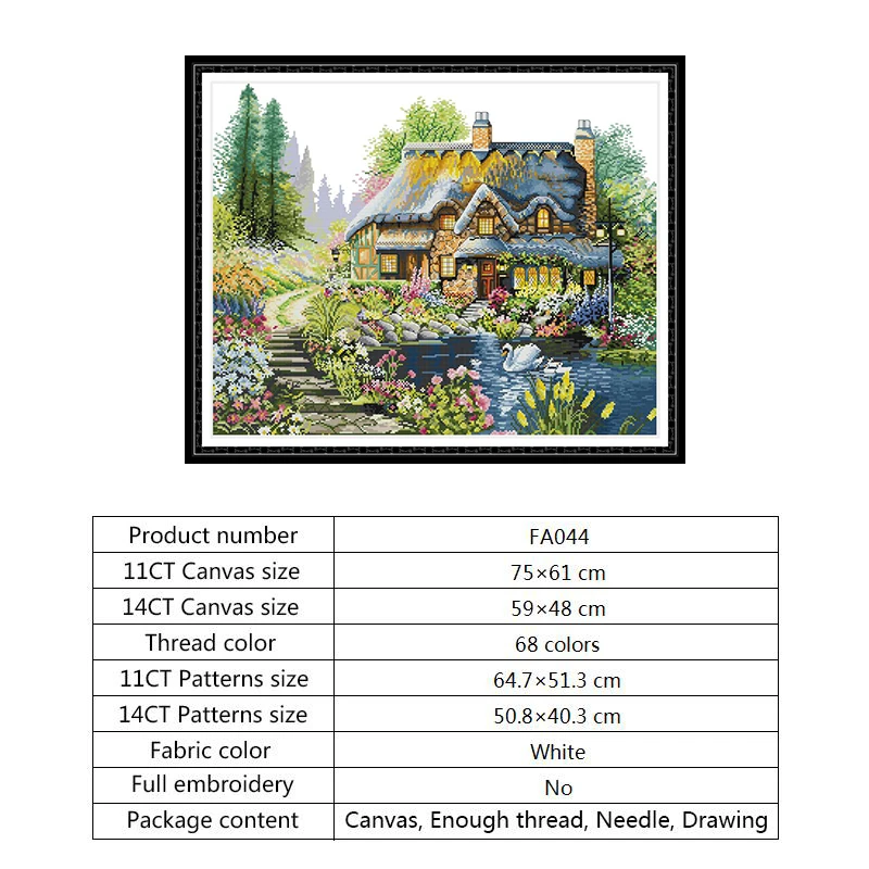 Набор для вышивки крестом Вилла в лесу 14CT 11CT | Дом и сад
