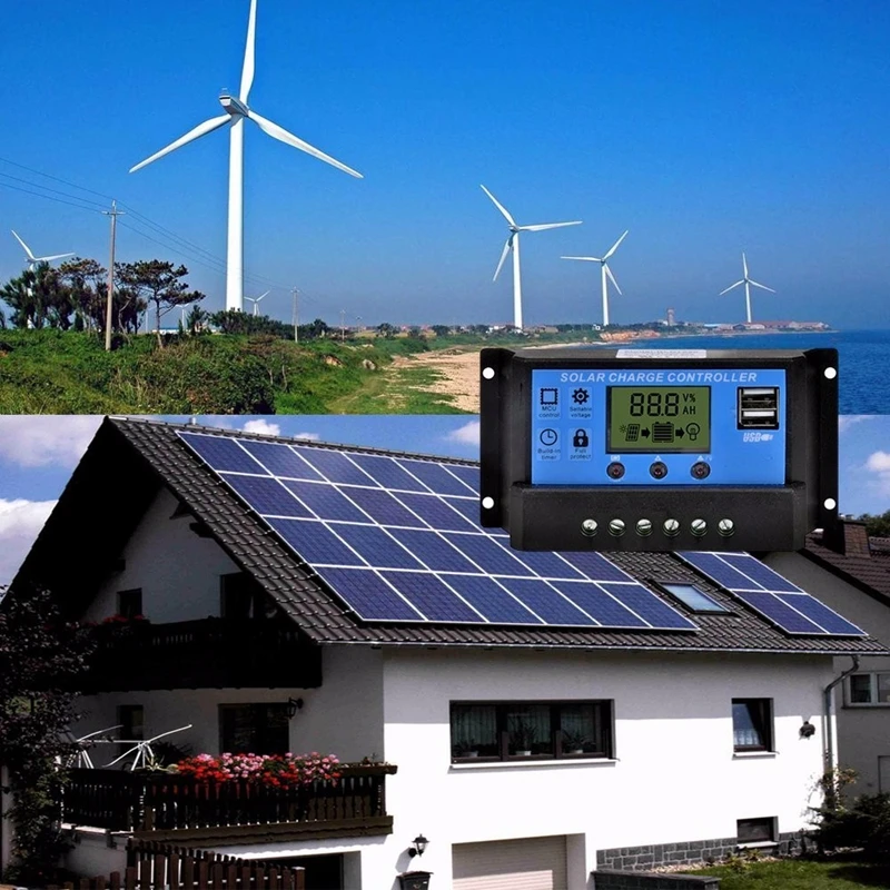 Солнечные Контроллеры 30A ЖК дисплей со слежением за максимальной точкой мощности