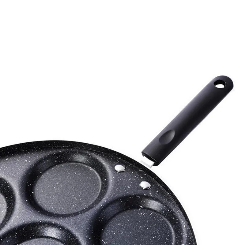 

Multifunctional Household Black Seven-hole Nonstick Pan Practical Omelette Pancakes Egg Dumpling Hamburg Mould Pancake Pan