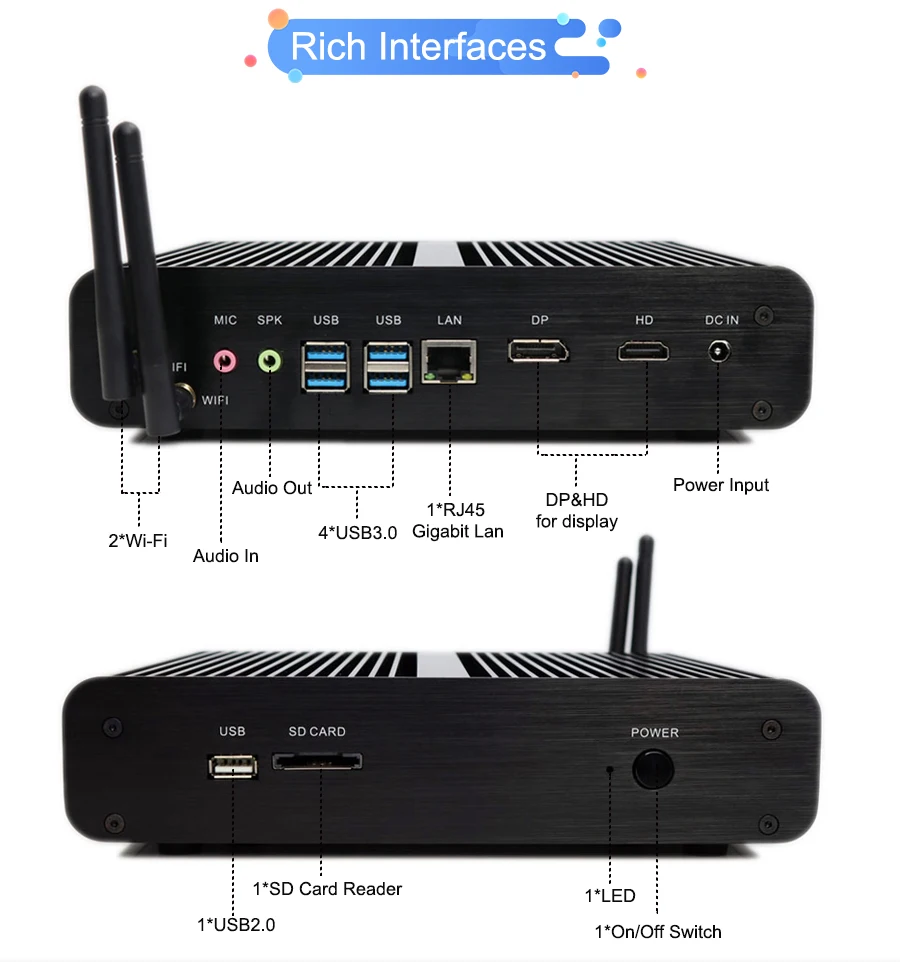 Preise 10th GEN Neue Fanless Mini Intel Core I7 10710U 10510U 8565U Desktop PC Windows 10 2 * DDR4 M.2 NVMe 4K HTPC Nettop HDMI DP AC WIFI