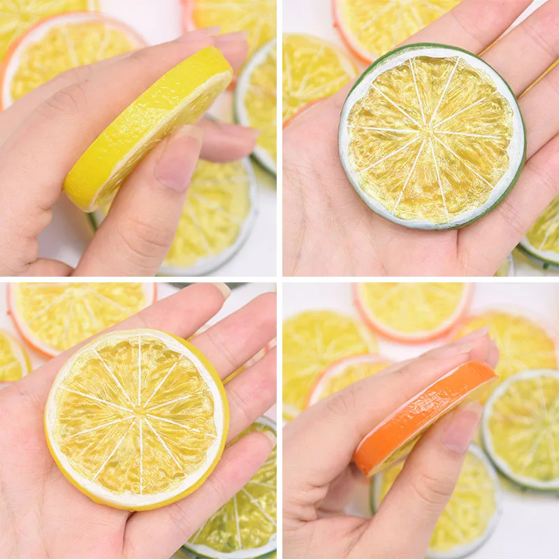 

5/10pcs 5cm Artificial Fruit Simulation Lemon Slices Christmas Fruit Ornament Kitchen Wedding Fake Lemon Decoration Supplies 7z