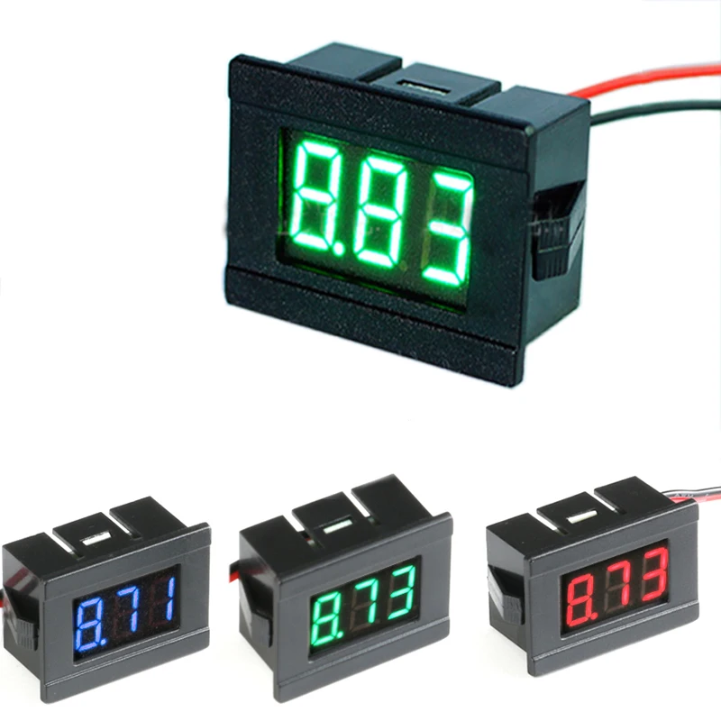 

0.36in Digital Voltmeter DC 4.5V to 30V Digital Voltmeter Voltage Panel Meter Red/Blue/Green For Electromobile Motorcycle Car