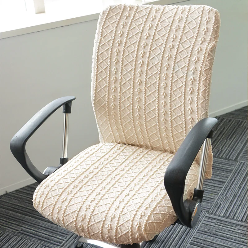 

Gray Elastic Chair Cover Dining Table One-piece Chair Stool Seat Cover Office Computer Chair Mat Household Cushion Set Cover