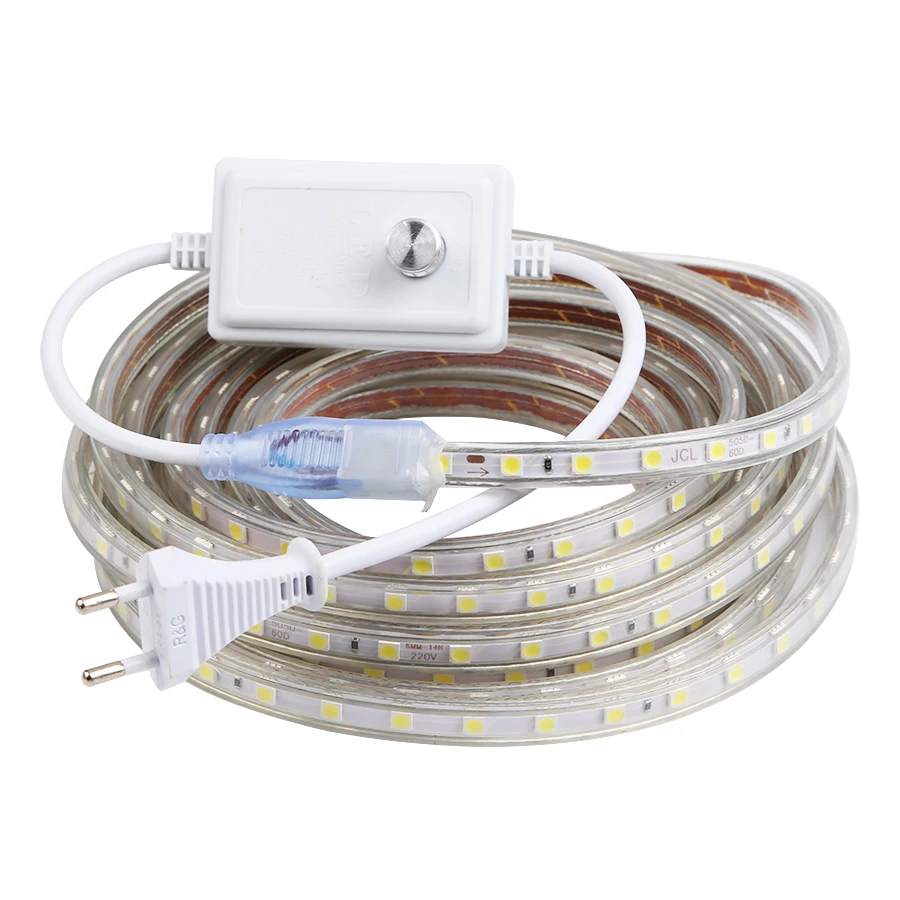 Светодиодная Водонепроницаемая ленсветильник IP67 SMD5050 60 светодиодов на метр 5 м 10