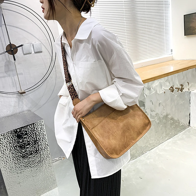 

Handbags for Women 2021 Fashion Casual Leopard Print Shoulder Strap Tote Bags Female Rainbow Purses and Handbags