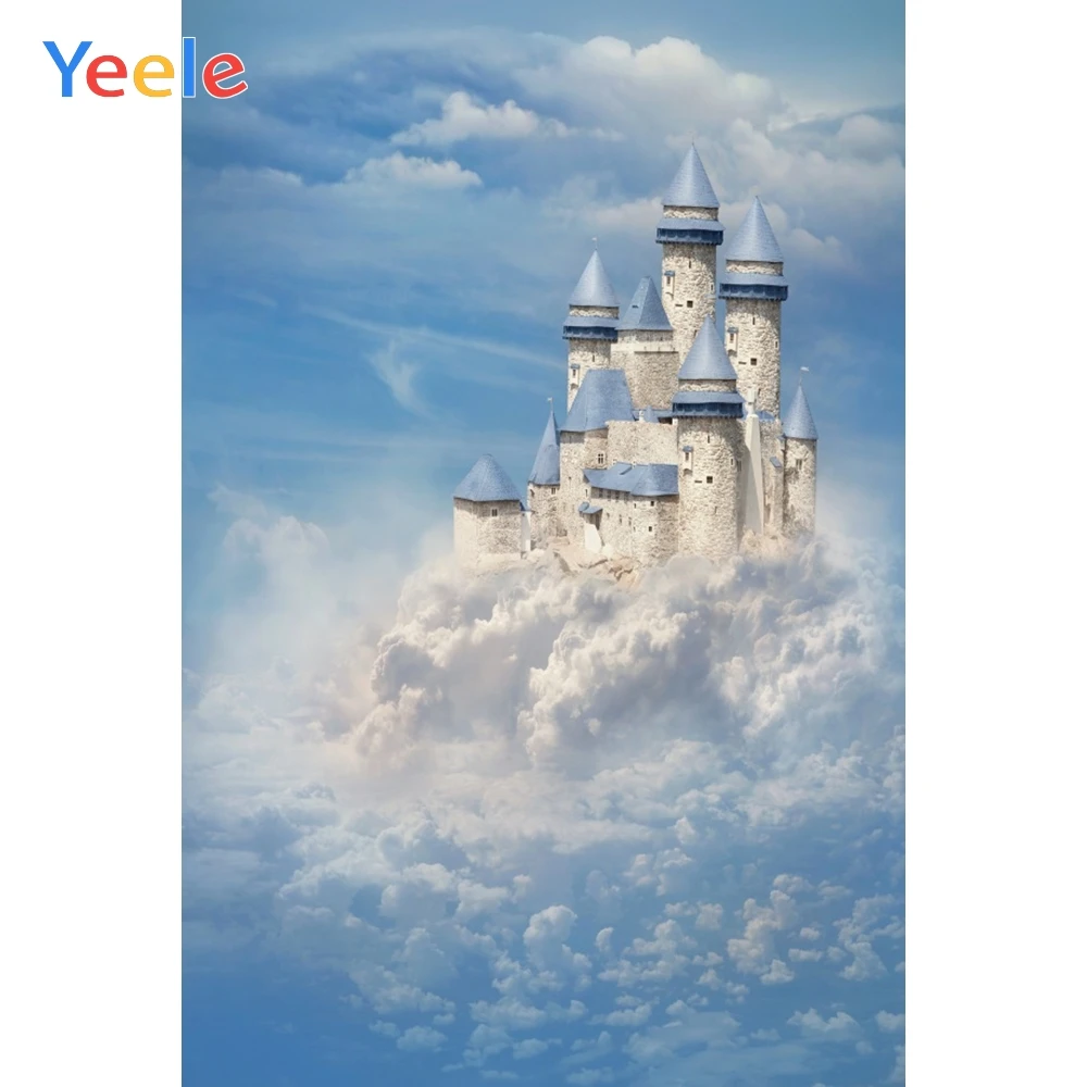 

Yeele Fairytale Blue Sky Clouds Castle Baby Newborn Portrait Photography Backgrounds Custom Photo Backdrops For Photo Studio