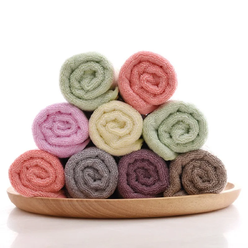 

Bamboo fiber double towel cotton thickened household couples face wash towel wholesale multicolor towels