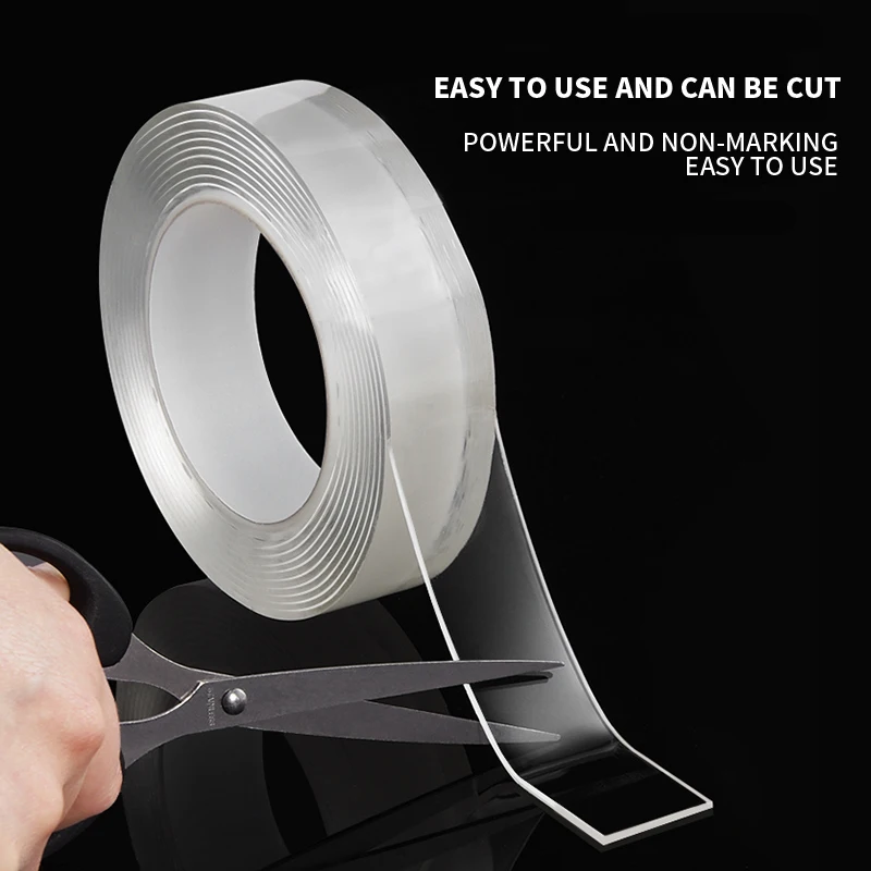 1/3/5 м нано лента без следов Двусторонняя прозрачная многоразовая