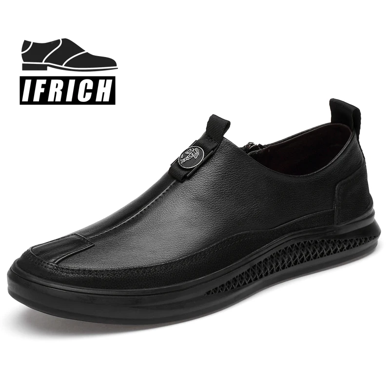 

2021 Brand Fashion Young Boy Casual Shoes White Genuine Leather Sneakers Men Designer Man Zip Casual Shoe Autumn Walking Shoes