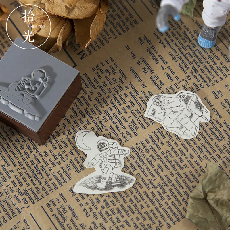 

Space suit roaming stamp DIY wooden rubber stamps for scrapbooking stationery scrapbooking standard stamp