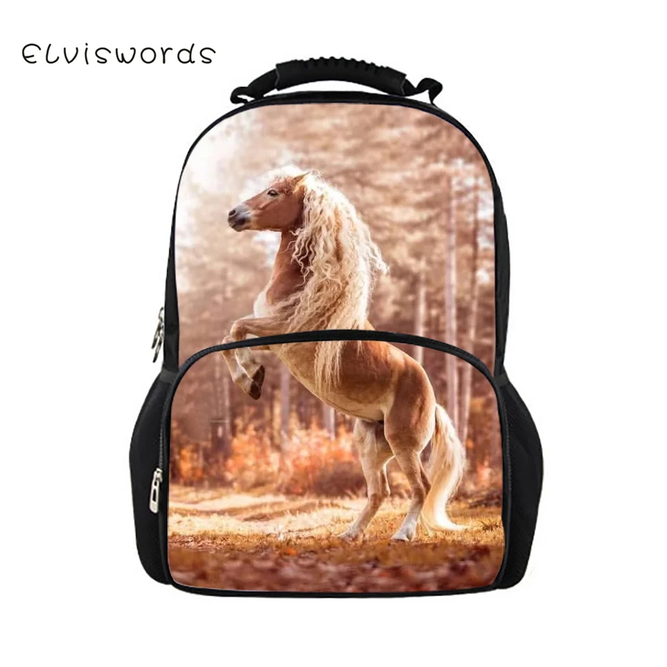Детские рюкзаки ELVISWORDS с рисунком красивых лошадей детские школьные сумки-книжки