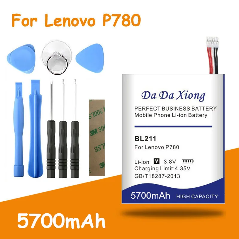 Аккумулятор большой емкости 5700 мАч BL211 BL 211 для Lenovo P780 сменная батарея + Бесплатные