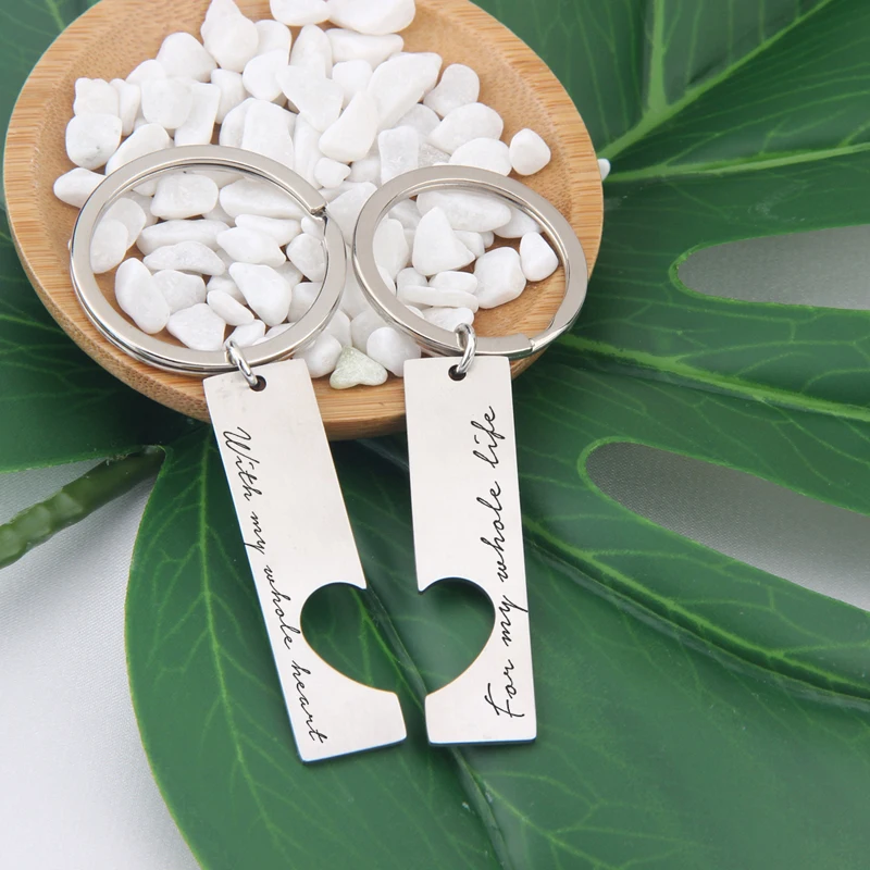 Новинка модные хит продаж 1 пара Серебряная цепочка для ключей полый любовь