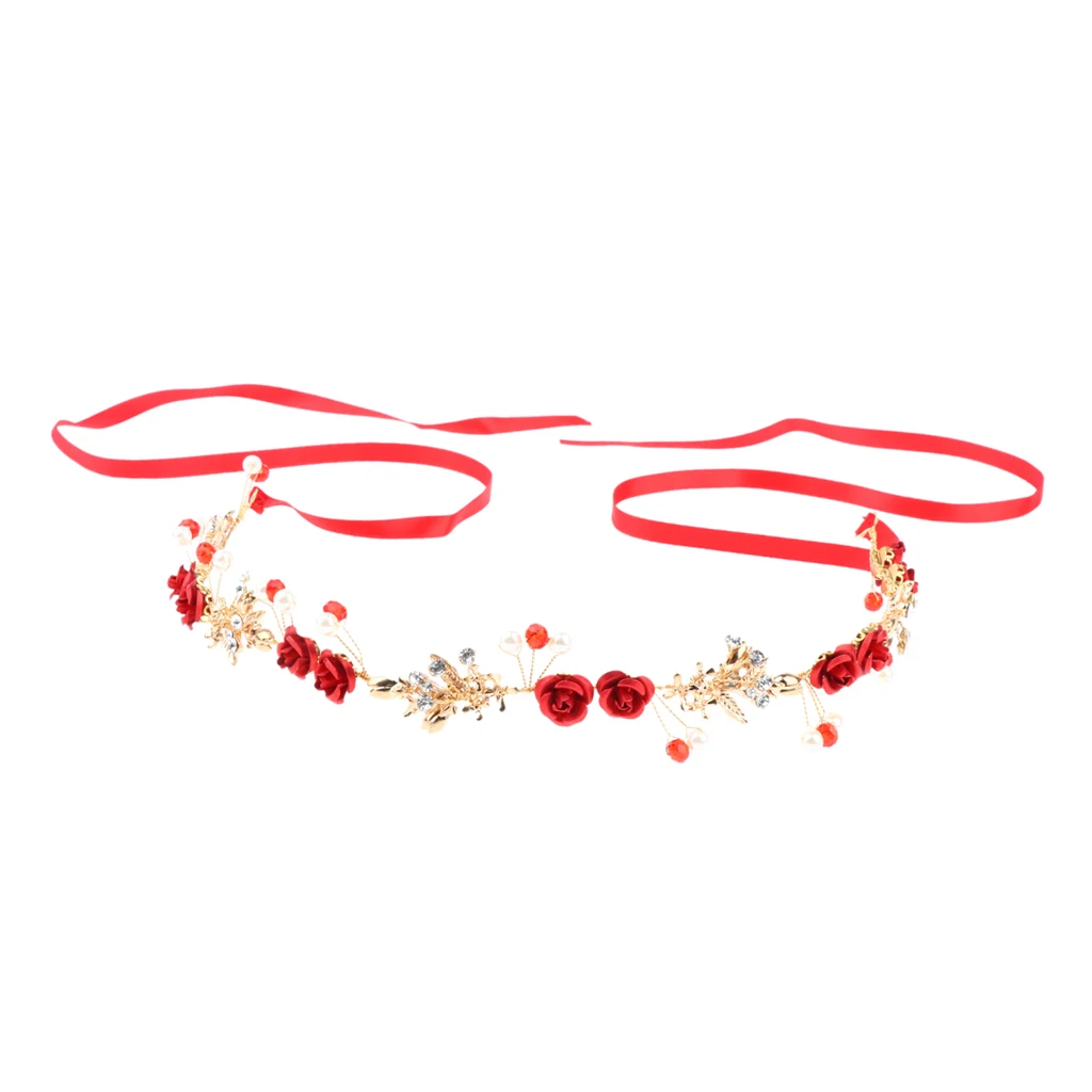 Свадебные вечерние ленты для волос с белым цветком стразы лента волос| |