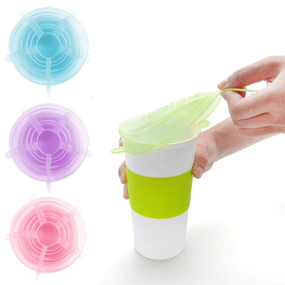 6 шт./партия многоразовые силиконовые крышки для пищевых продуктов кухонные