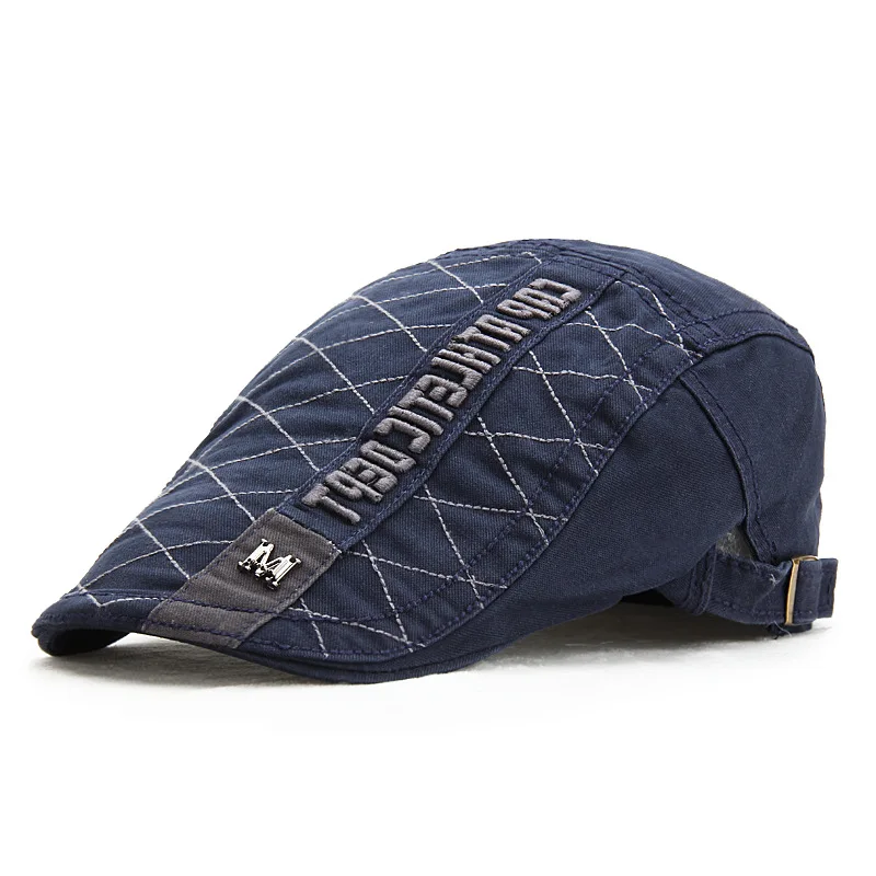 

Fashion Men Embroidery Berets Flat Hat Golf Driving Cabbie Caps Vintage Casual Gatsby Hat For Men